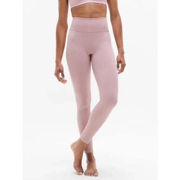 Athleta M Intuition Ultra High Rise Cotton Legging Pebble Pink Medium Regular - Picture 1 of 7